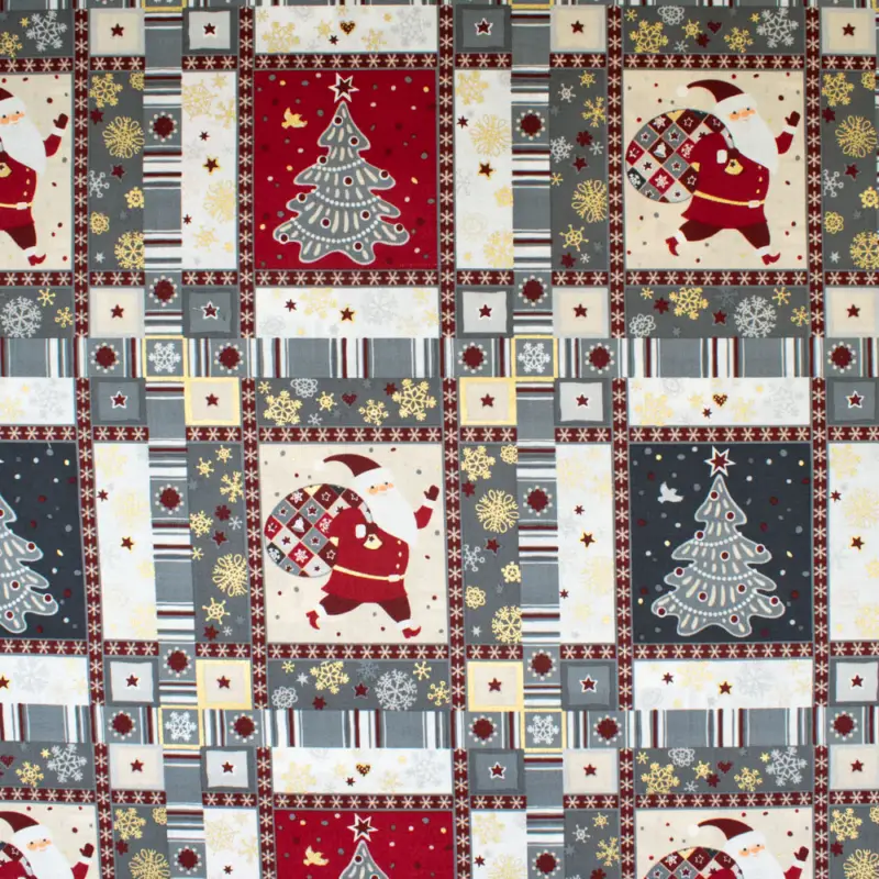 Bestpreis Baumwollstoff Weihnachten Patchwork Optik natur