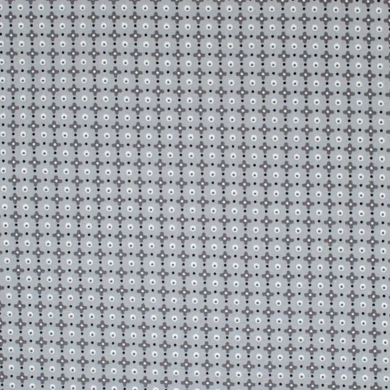 Baumwollstoff Popeline geometrisch grau Neuheit