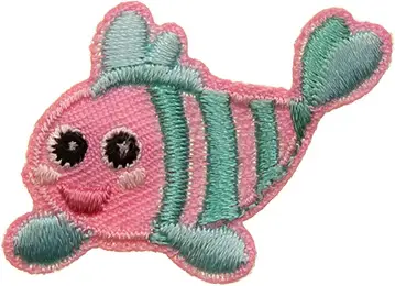 Applikation gemusterte Fische rosa Solange Der Vorrat Reicht