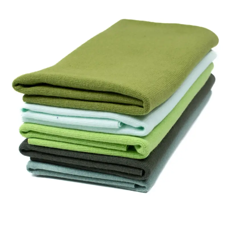 Stoffpaket Bündchen uni grün 5x ca.25 cm (70 cm Umfang) Markenware