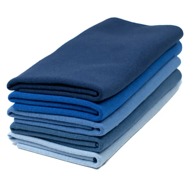 Bestpreis Stoffpaket Bündchen uni blau 5x ca.25 cm (70 cm Umfang)