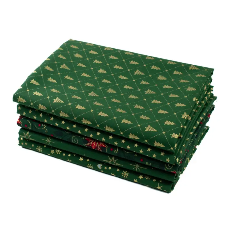Stoffpaket Baumwolle Weihnachten grün (5 x ca.50 x 140 cm) Markenware
