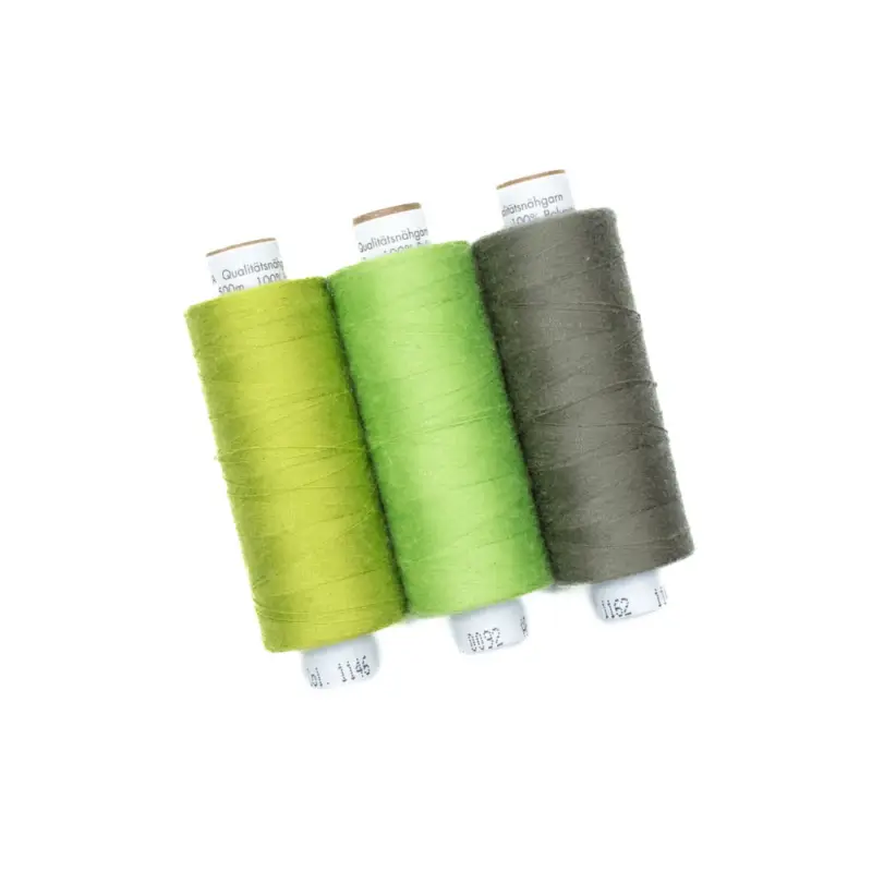 Schneller Versand Nähgarn-Set grün - 3 Rollen je 500m