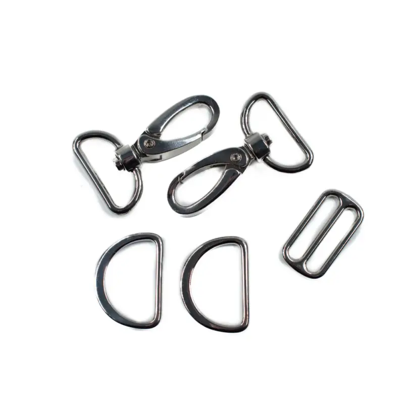 Taschenzubehör-Set 5-teilig 25 mm silber Super-Preis