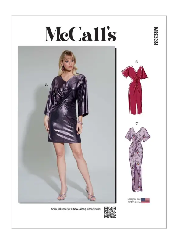 Neuheit McCalls Schnittmuster Damen Twist-Front Kleid Gr. 30-38 - M8339