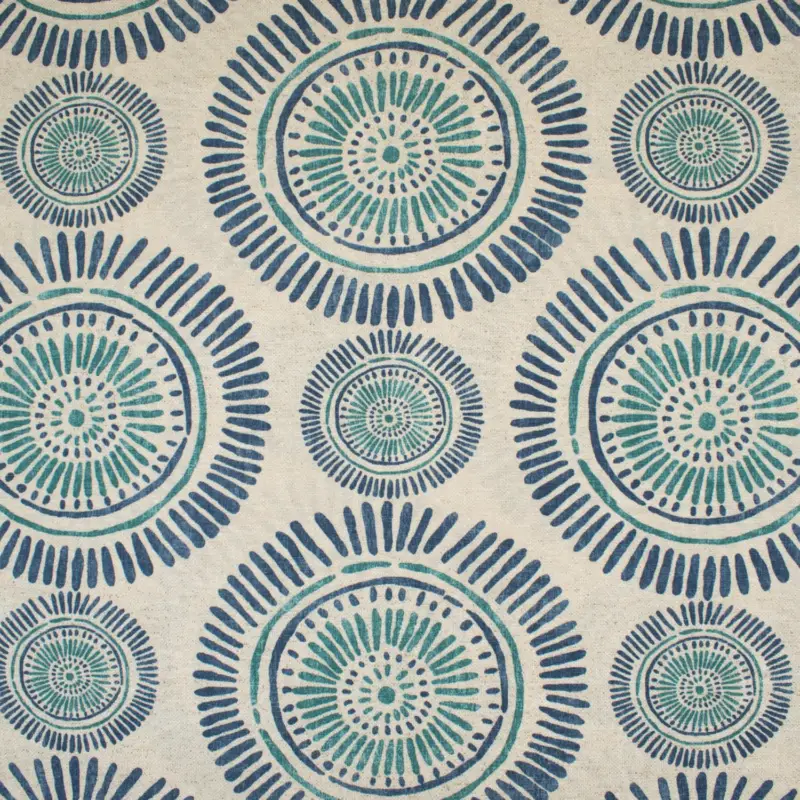 Dekostoff afrikanische Kreise blau/petrol Sonderangebot
