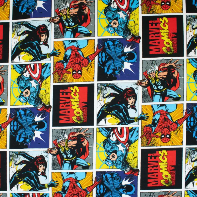 Abverkauf Baumwolljersey Digitaldruck Avengers bunt