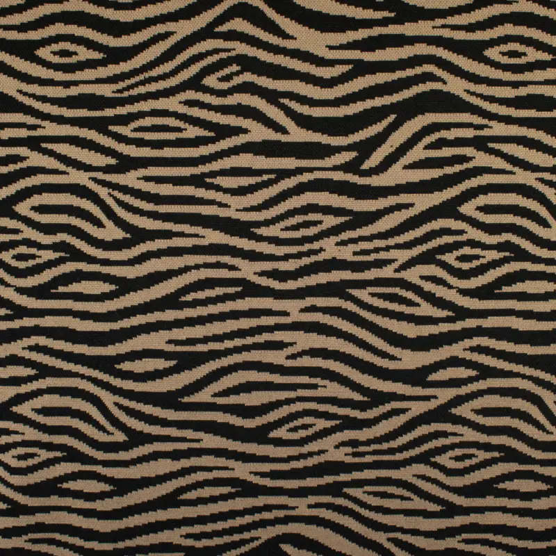 Abverkauf Strickstoff Jacquard Animal Print schwarz