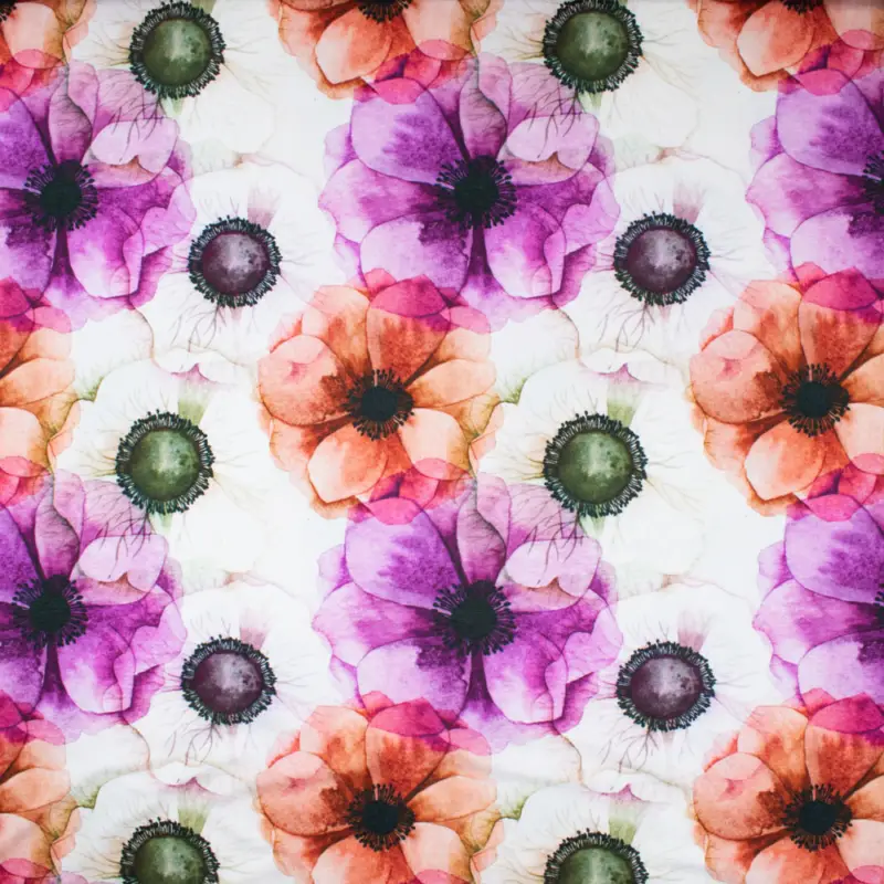 Sofort Bestellen Viskosejersey Blumen beere
