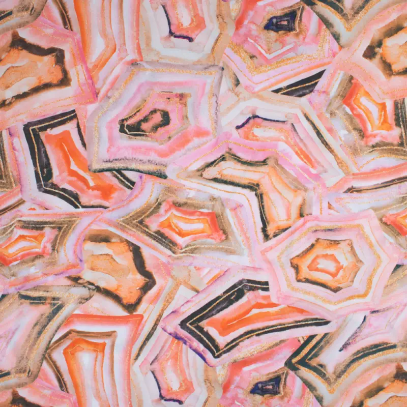 Viskosestoff Digitaldruck stylez geometrisch rosa Wochenendangebot