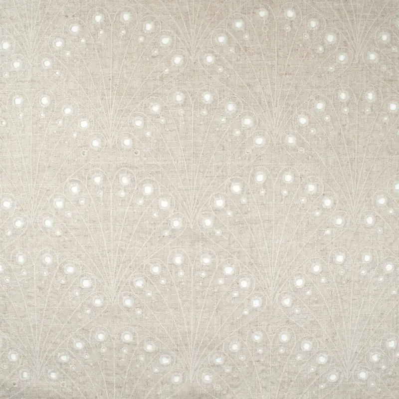 Solange Der Vorrat Reicht Viskoseleinen Lochstickerei Fächer beige