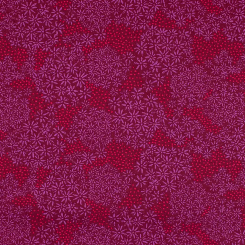 Baumwollstoff Popeline Blümchen & Tupfen rot / pink Preisknaller