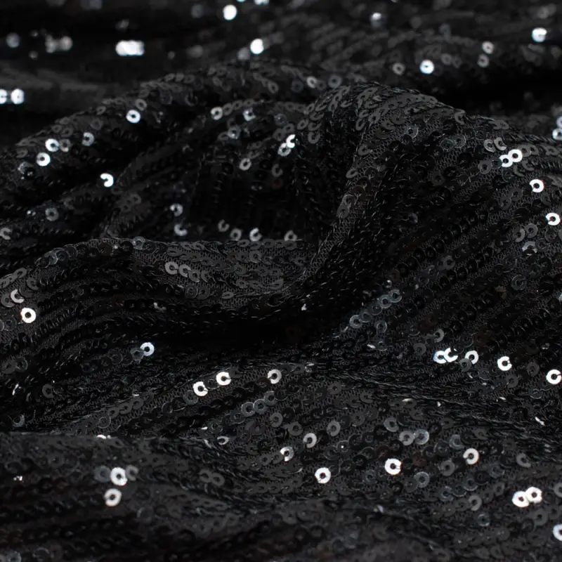 Finale Aktion Pailettenstoff Mesh schwarz