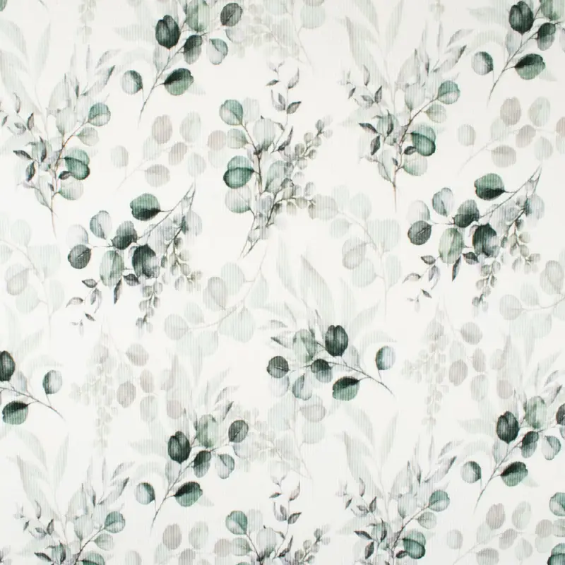 Baumwolljersey gerippt Digitaldruck Blumenblätter natur Markenware