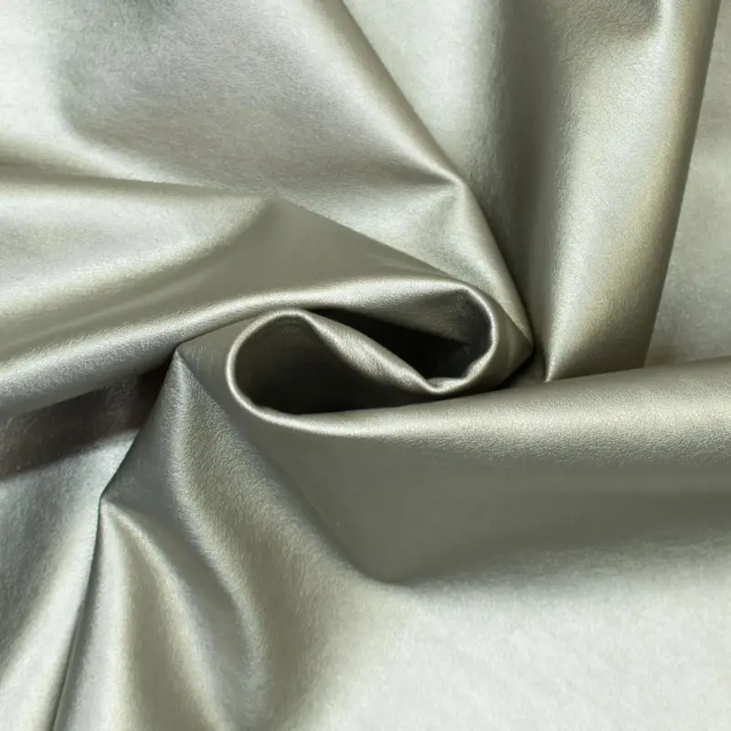 Stretch Kunstleder metallic uni hellgrau Garantierte Lieferung