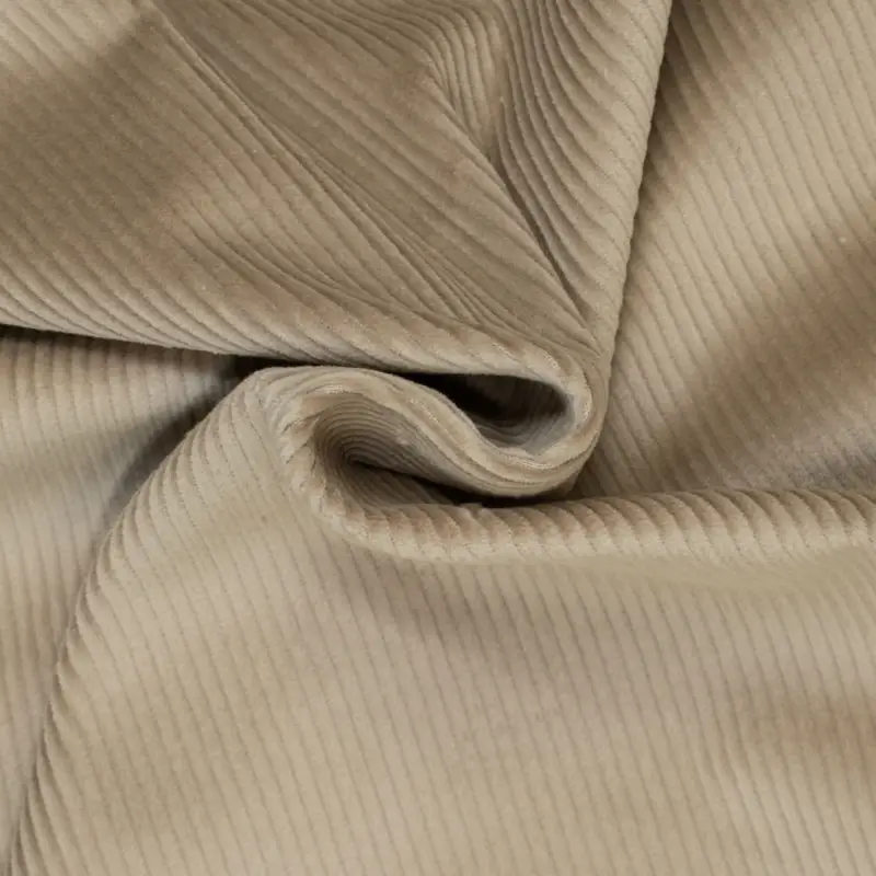 Billig Stretch Baumwoll-Breitcord uni taupe