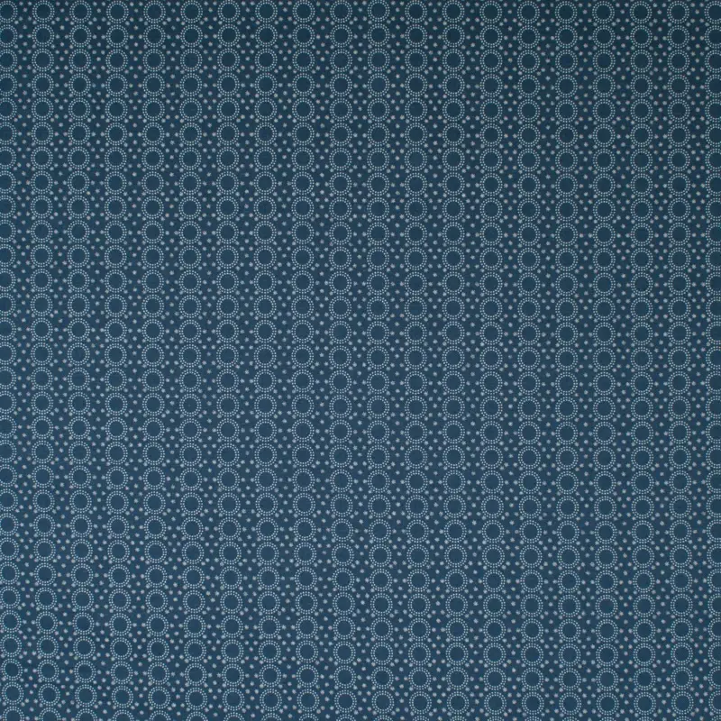 Rest 1,00 Meter - Baumwollstoff Cretonne Kreise marine Markenprodukt