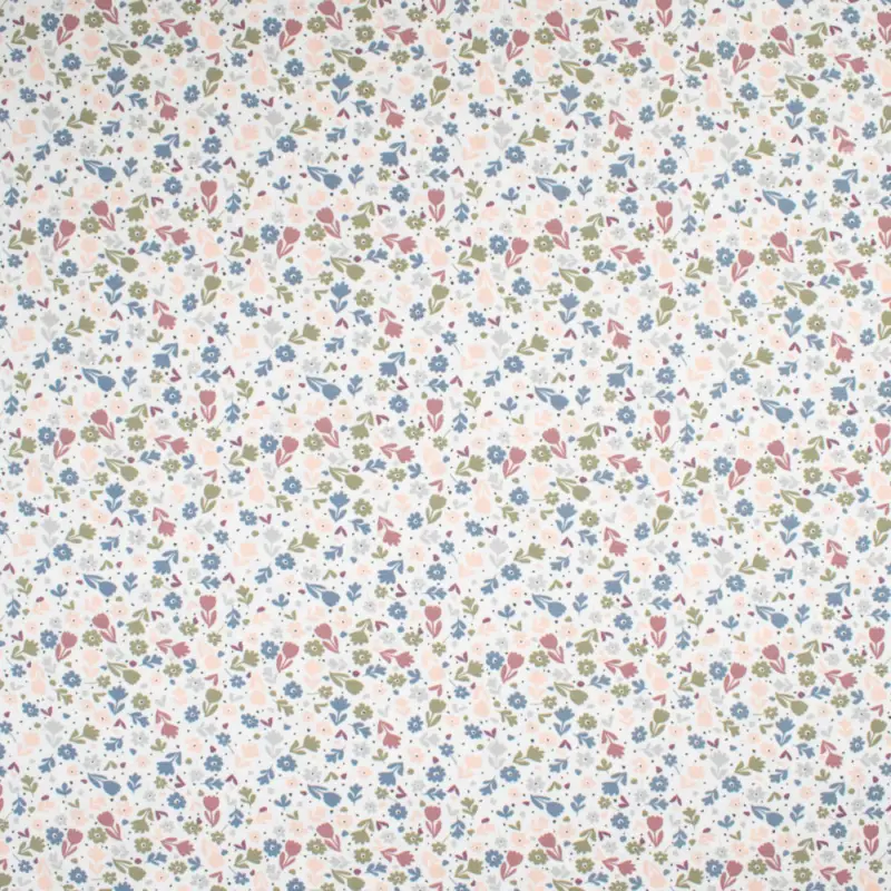 Baumwolljersey Blumen & Blüten creme Sichere Zahlung