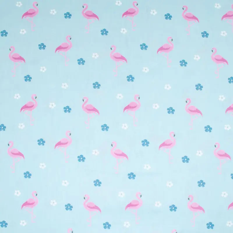 Bestpreis Baumwollstoff Popeline Flamingos hellblau
