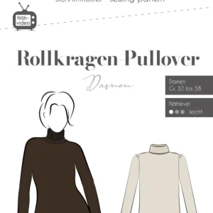 Neu Schnittmuster "Fadenkäfer" Rollkragen-Pullover Damen