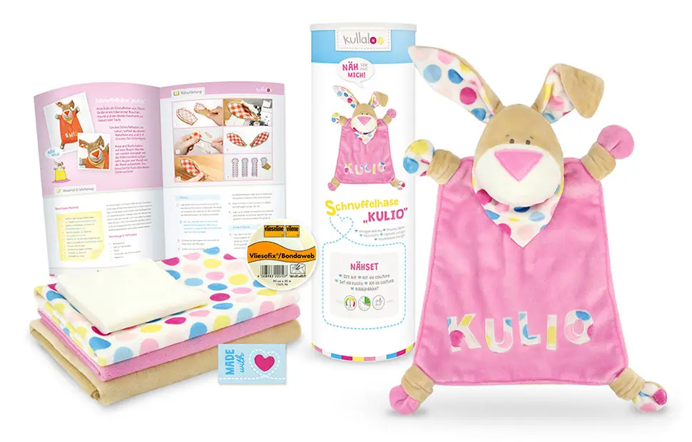 Saisonangebot Kullaloo Materialset Schnuffeltuch Hase rosa
