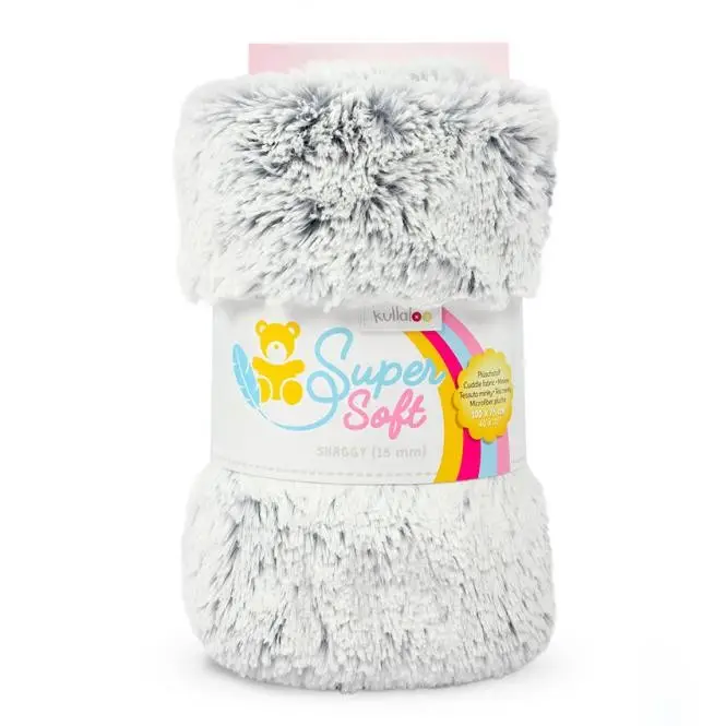 Echt Kullaloo Plüschstoff Shaggy Dip Dye Grau Silber