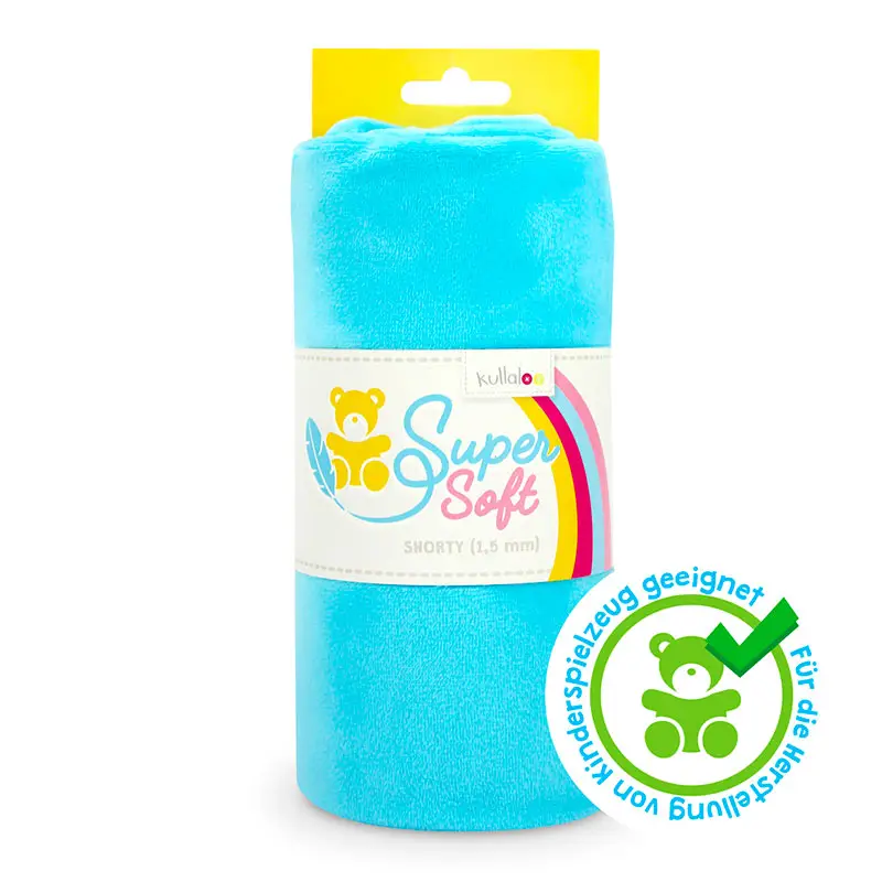 Begrenztes Angebot Kullaloo Plüschstoff Shorty uni 1,5 mm türkis