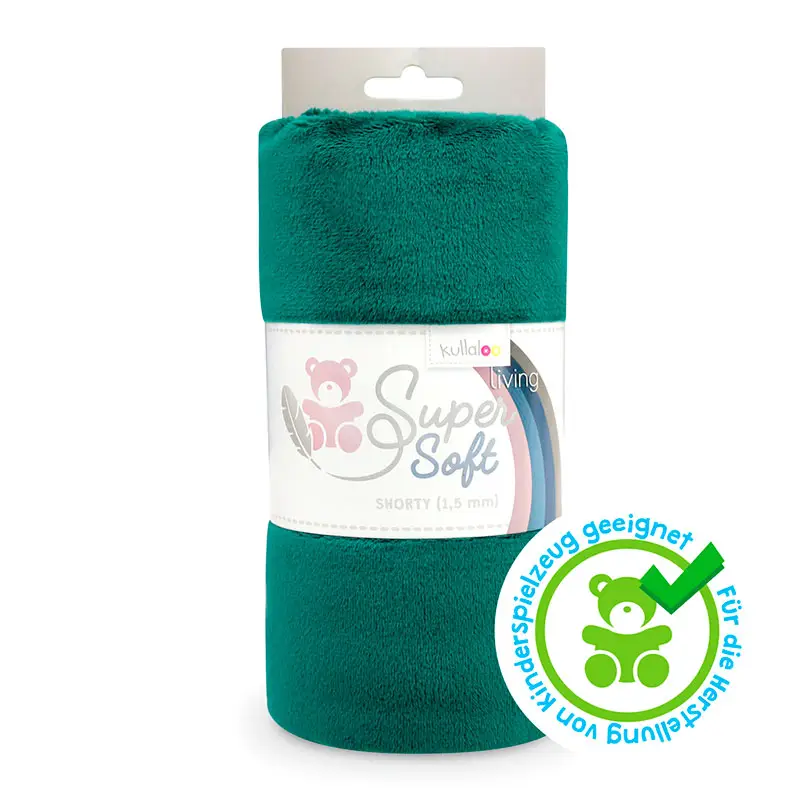 Heißes Angebot Kullaloo Plüschstoff Shorty uni 1,5 mm smaragdgrün