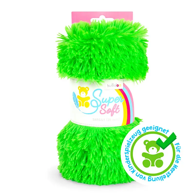 Kullaloo Plüschstoff Shaggy 20 mm limettengrün Expressversand