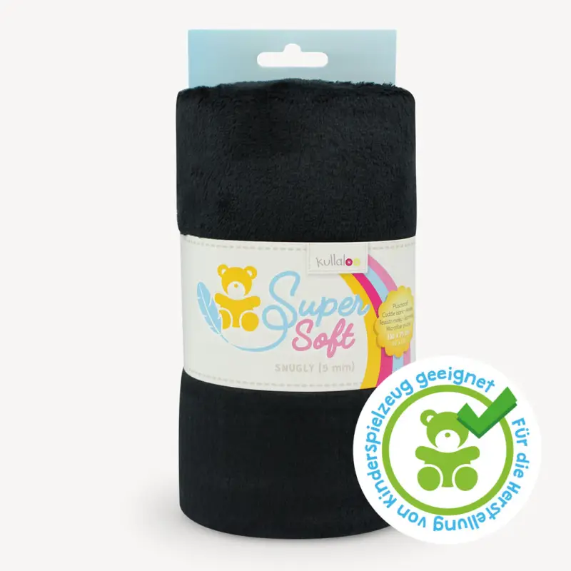 Kullaloo Plüschstoff Snugly 5 mm schwarz Sonderaktion