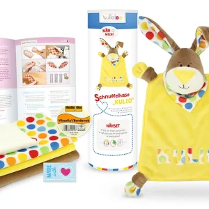 Knallerangebot Kullaloo Materialset Schnuffeltuch Hase gelb