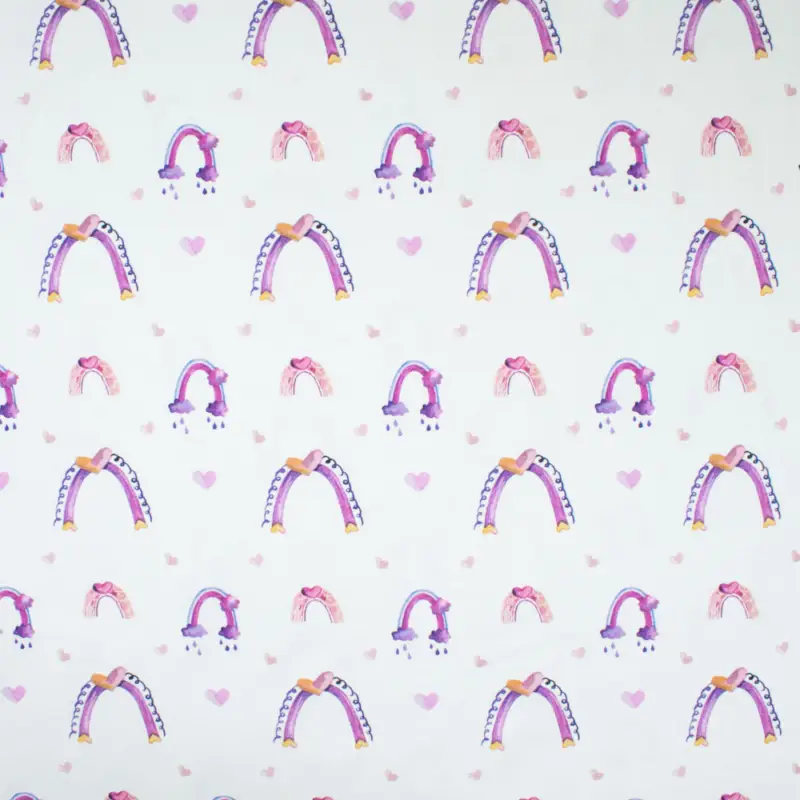 Baumwolljersey Digitaldruck Regenbogen offweiß Neu Im Sortiment