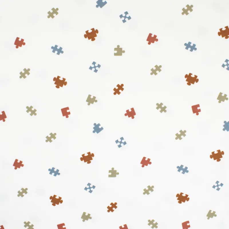 Aktuell Baumwolljersey Puzzelteile wollweiß