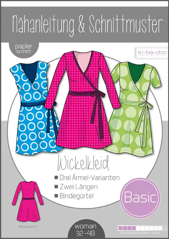 Wochenendangebot Schnittmuster kibadoo Damen Basic Wickelkleid