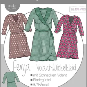 Geprüft Schnittmuster kibadoo Wickelkleid mit Volant Fenja Damen