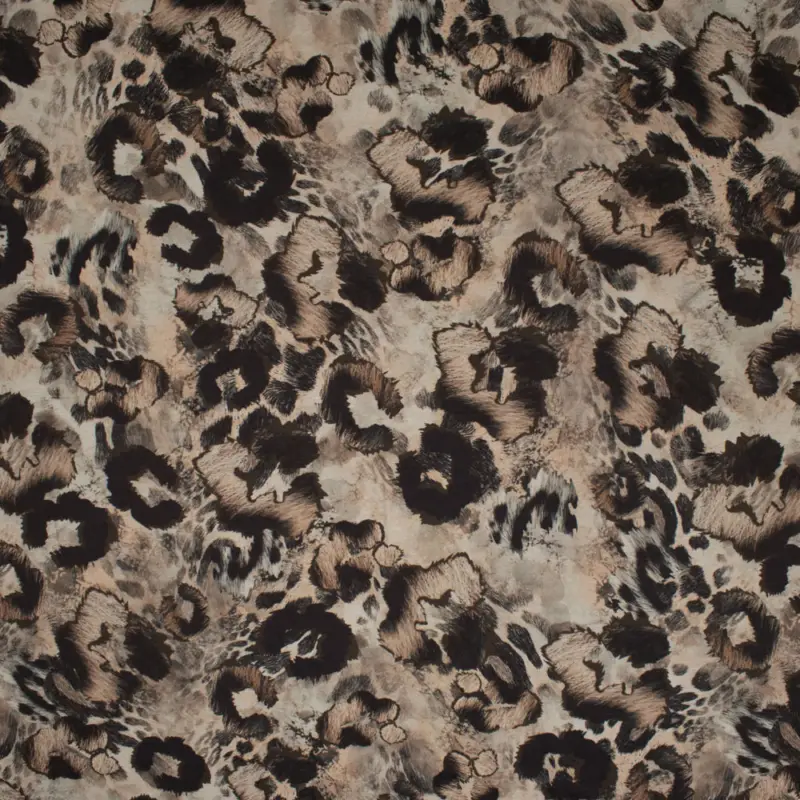 Viskosestoff Digitaldruck Animal Print hellbraun Neuheit