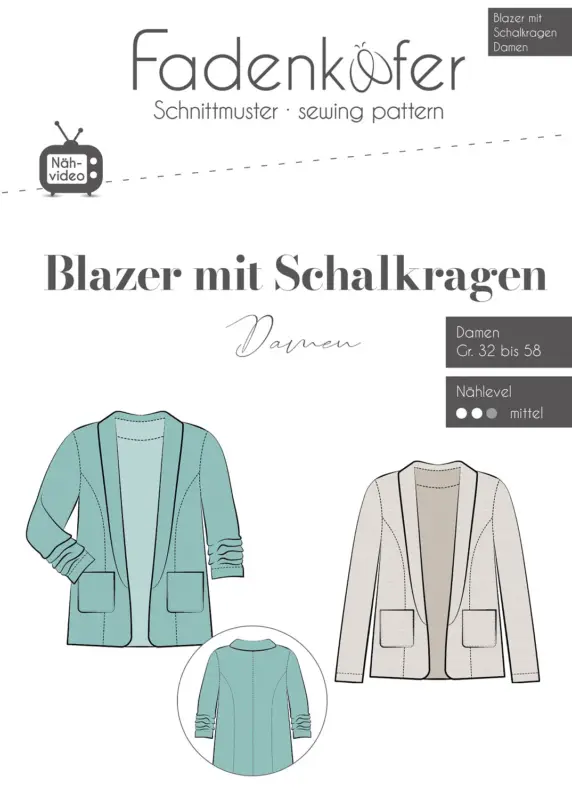 Schnittmuster "Fadenkäfer" Blazer mit Schalkragen Damen Angebot