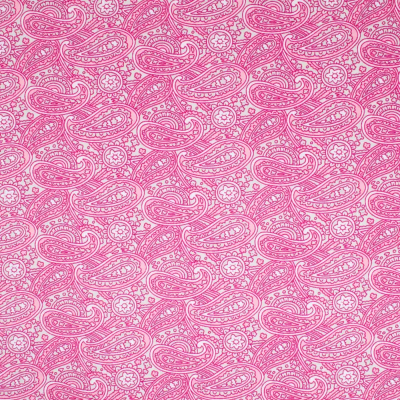 Baumwollstoff Popeline Paisley rosa Sale