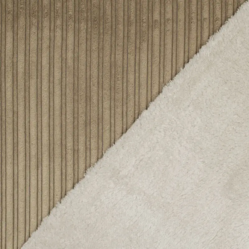 Breitcord uni mit Fellabseite beige Finale Aktion