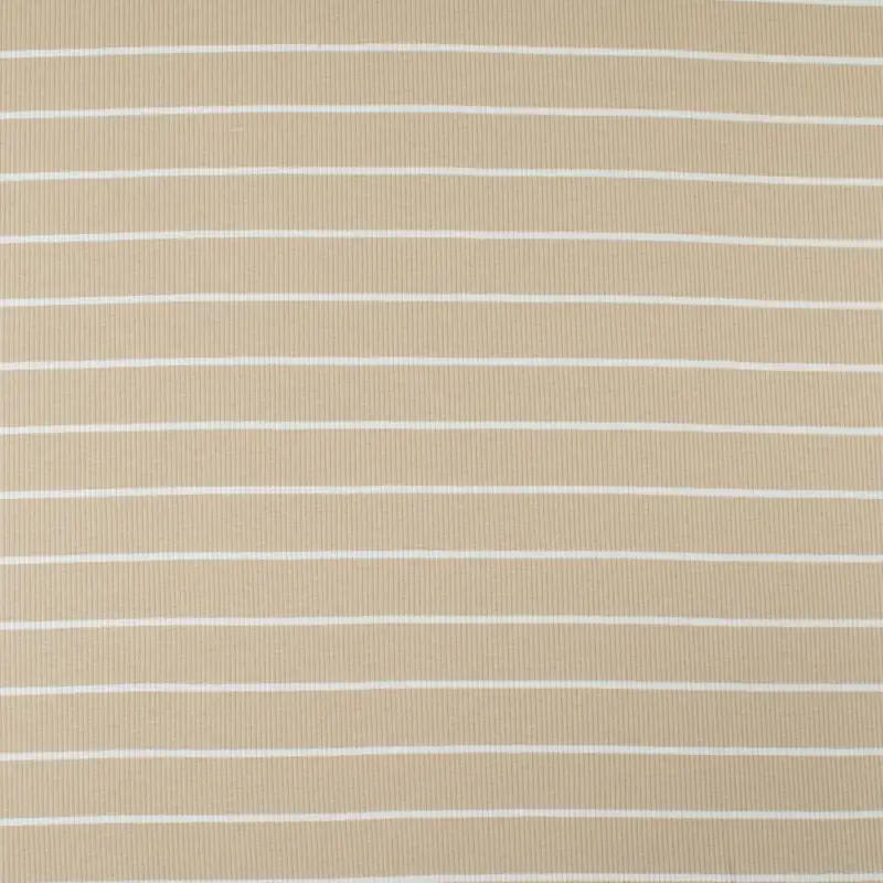 Feinripp Jersey Streifen beige Ausverkauf
