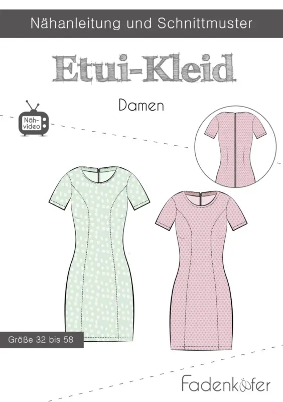 Schnittmuster "Fadenkäfer" Etui-Kleid Damen Meistverkauft