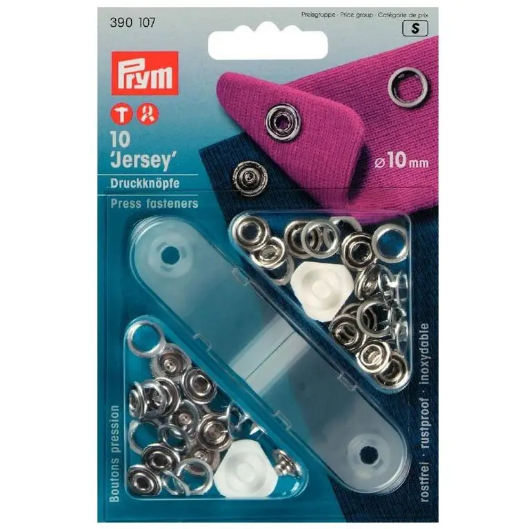 Druckknöpfe Jersey Zackenring 10 mm silber Prym-Nr: 390107 Meistverkauft