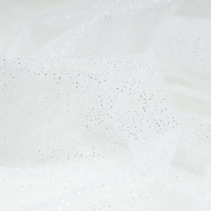Soft Tüll mit Glitzer weißgrau Preiswert