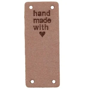 Sonderangebot Velour Label Handmade with Love 2 Stück taupe