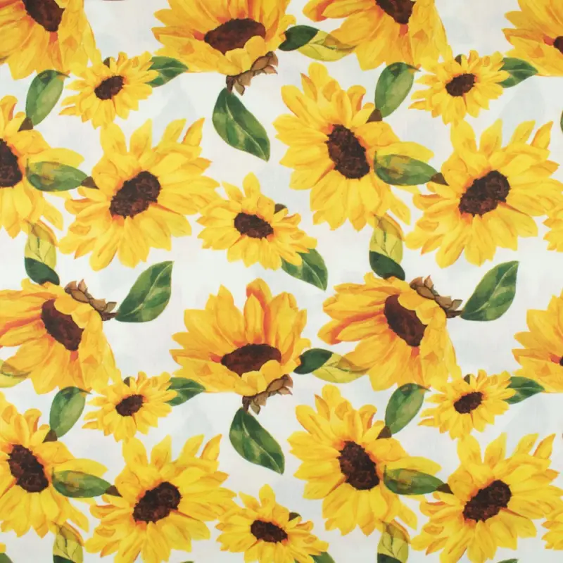 Rest 0,90 Meter - Baumwollstoff Popeline Sonnenblumen Bestseller