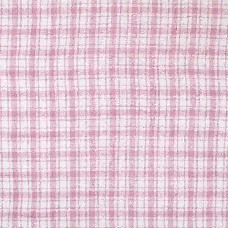 Baumwoll Double Gauze Musselin Karo rosa Billig