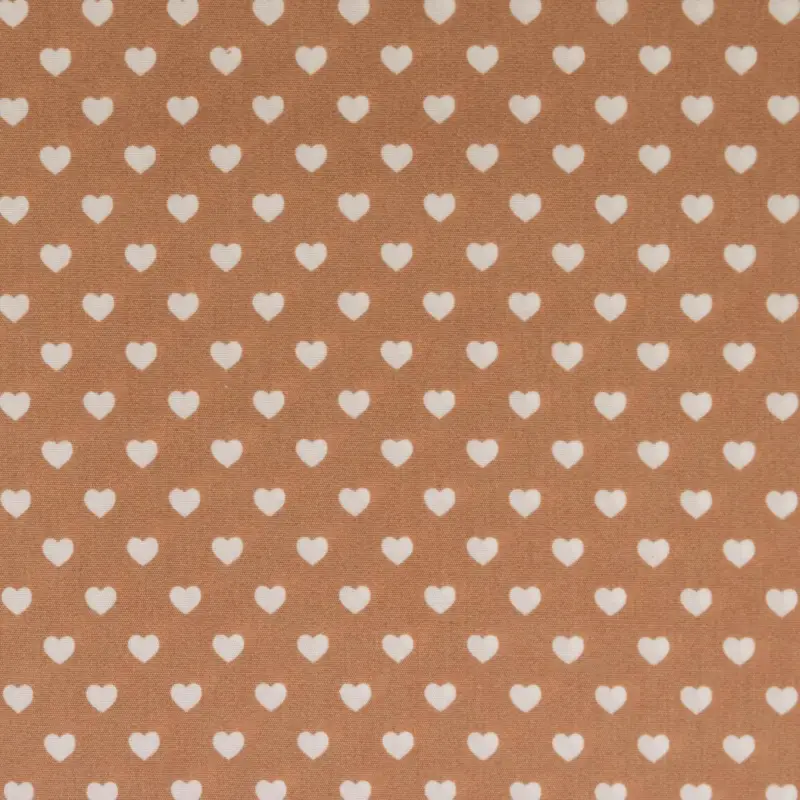 Baumwollstoff Herzen beige Top-Preis