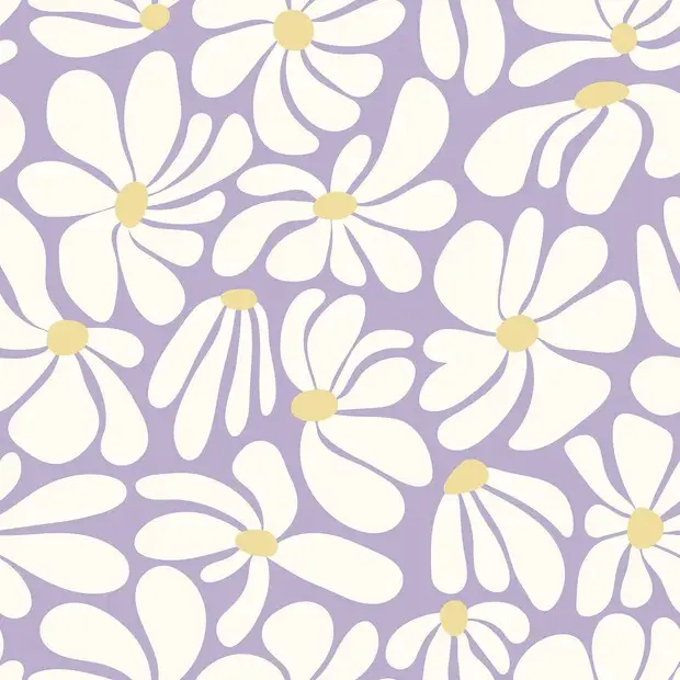 Baumwollstoff Popeline Blumen lila Neu