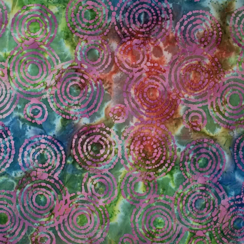 Sonderaktion Baumwollstoff Batik Circles bunt