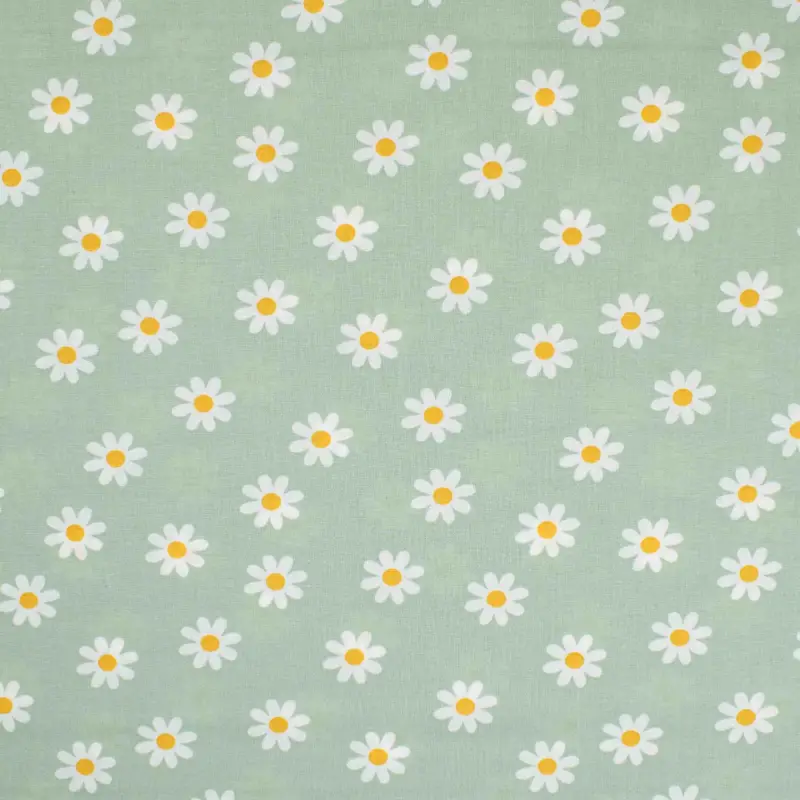 Begrenztes Angebot Baumwollstoff Popeline Gänseblümchen mint